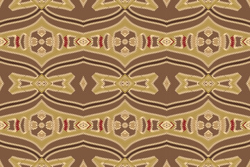 Ikat tribal Indian seamless pattern. Ethnic Aztec fabric carpet mandala ornament native boho chevron textile.Geometric