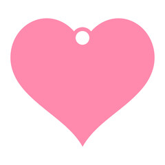 A pink heart-shaped tag , label