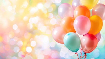 Colorful Balloons with Bokeh Background.