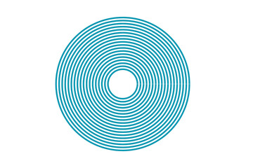 Abstract Circular Rings Geometric Pattern - Minimalist Digital Art Vector Illustration with Repetitive Radial Loops and Hoops