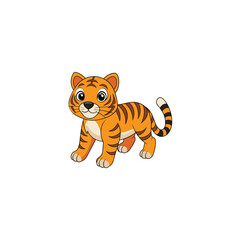 tiger cartoon isolated on white