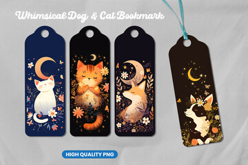 Whimsical Dog & Cat Bookmark