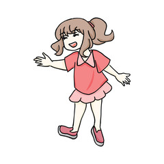 happy girl cartoon anime illustration