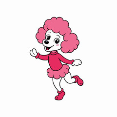 baby Poodle dancing a clean, white background.