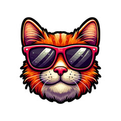 A sticker template of cat cartoon character