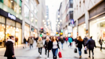 Fashion Shopping Street Blur - Blurred background of a busy fashion shopping street.
