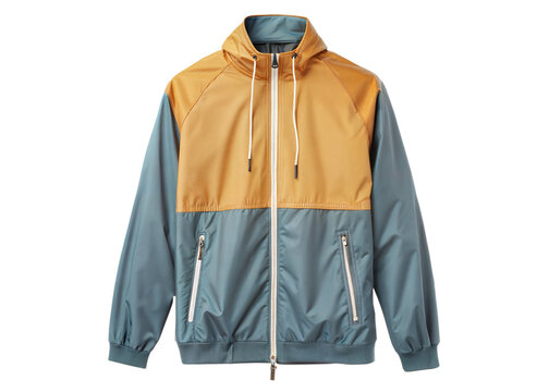  spring  raglan sleeves drawstring hem zip up windbreaker jacket, shopping and advertising concept, mockup