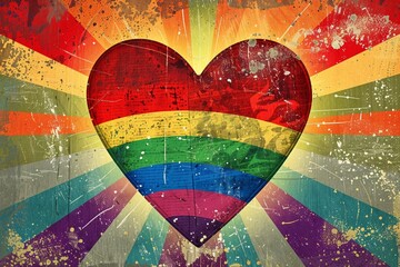 
Heart pride rainbow lgbt flag gay month love graphic icon. Heart pride rainbow LGBTQ happy background day community art logo symbol lgbtqia post queer poster groovy slogan progress banner retro squar