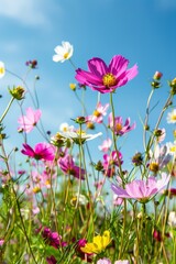 Colorful Wildflower Garden: Nature's Palette blurred background