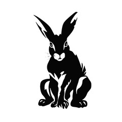 black rabbit silhouette