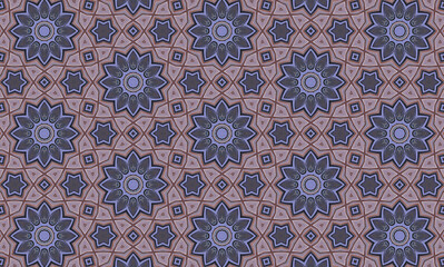 Seamless hexagonal design featuring purples, lilac and pink