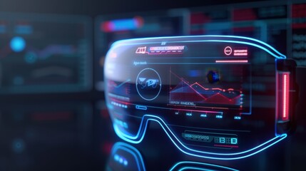 A pair of virtual reality goggles with a screen on the front