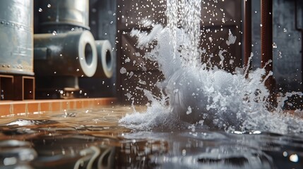 Pipe burst, water spillage, damage at home