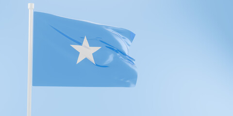 Somalia flag of silk-3D illustration. 3d render.