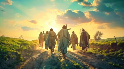 The Israelites crossed the divided Red Sea, with high water on both sides, and Moses led them to freedom. Perfect for content about the Book of Exodus and deliverance from slavery.