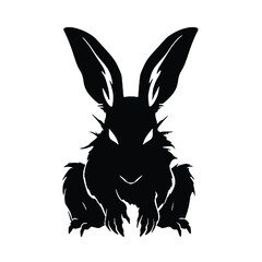 Fototapeta premium rabbit vector Silhouette isolated on white background. Vector illustration