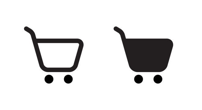 Shopping cart, trolley icon isolated on white background. Product checkout concept