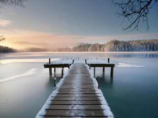 Fototapeta premium Jetty over a lake
