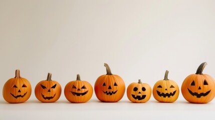Halloween pumpkin stand a row