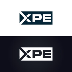 XPE logo. X P E design. White XPE letter. XPE, X P E letter logo design. X P E letter logo design in GOLD, GOLDEN LOGO, THREE, style. letter logo set in one artboard. X P E letter logo vector design.