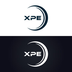XPE logo. X P E design. White XPE letter. XPE, X P E letter logo design. X P E letter logo design in GOLD, GOLDEN LOGO, THREE, style. letter logo set in one artboard. X P E letter logo vector design.