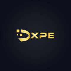 XPE logo. X P E design. White XPE letter. XPE, X P E letter logo design. X P E letter logo design in GOLD, GOLDEN LOGO, THREE, style. letter logo set in one artboard. X P E letter logo vector design.