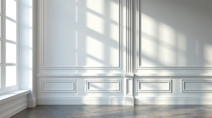 Fototapeta premium Modern bright interior with empty frame . Ai generated