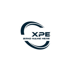 XPE logo. X P E design. White XPE letter. XPE, X P E letter logo design. X P E letter logo design in GOLD, GOLDEN LOGO, THREE, style. letter logo set in one artboard. X P E letter logo vector design.