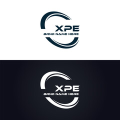 XPE logo. X P E design. White XPE letter. XPE, X P E letter logo design. X P E letter logo design in GOLD, GOLDEN LOGO, THREE, style. letter logo set in one artboard. X P E letter logo vector design.