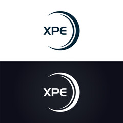 XPE logo. X P E design. White XPE letter. XPE, X P E letter logo design. X P E letter logo design in GOLD, GOLDEN LOGO, THREE, style. letter logo set in one artboard. X P E letter logo vector design.