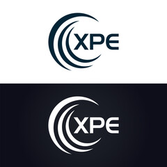 XPE logo. X P E design. White XPE letter. XPE, X P E letter logo design. X P E letter logo design in GOLD, GOLDEN LOGO, THREE, style. letter logo set in one artboard. X P E letter logo vector design.