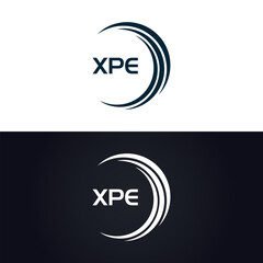 XPE logo. X P E design. White XPE letter. XPE, X P E letter logo design. X P E letter logo design in GOLD, GOLDEN LOGO, THREE, style. letter logo set in one artboard. X P E letter logo vector design.