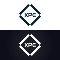 XPE logo. X P E design. White XPE letter. XPE, X P E letter logo design. X P E letter logo design in GOLD, GOLDEN LOGO, THREE, style. letter logo set in one artboard. X P E leator Artwork
