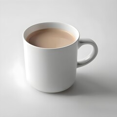 Fototapeta premium Blank White Ceramic Mug filled with Tea - Mug Mockup - Generative AI