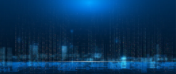 Big Data futuristic, hi tech technology & light line design. Vector datum digital background. Illustration innovation data system, cyber space, communication internet, information, connection concept