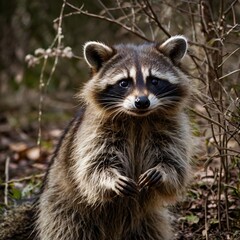 Fototapeta premium cute adorable raccoon