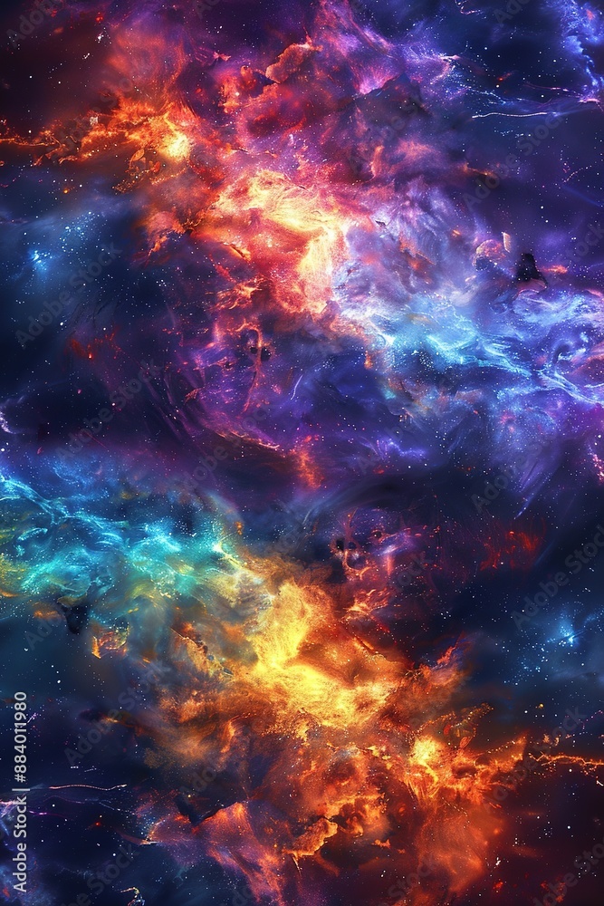 Wall mural incredible abstract background of a colorful space galaxy cloud nebula. starry night cosmos. univers