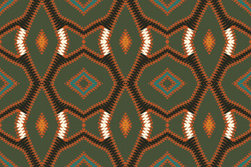 Abstract ikat ethnic seamless pattern design. Aztec fabric carpet mandala ornament chevron textile decoration wallpaper. Tribal turkey African Indian