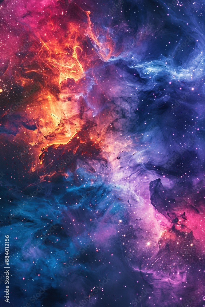 Wall mural incredible abstract background of a colorful space galaxy cloud nebula. starry night cosmos. univers