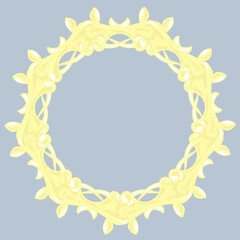アンティーク調植物円形リースフレーム⭐︎