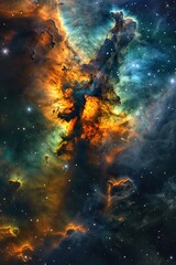Obraz premium Incredible abstract background of a colorful space galaxy cloud nebula. Starry night cosmos. Universe science astronomy. Supernova wallpaper