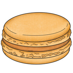 Yellow Macaron Hand Drawn 