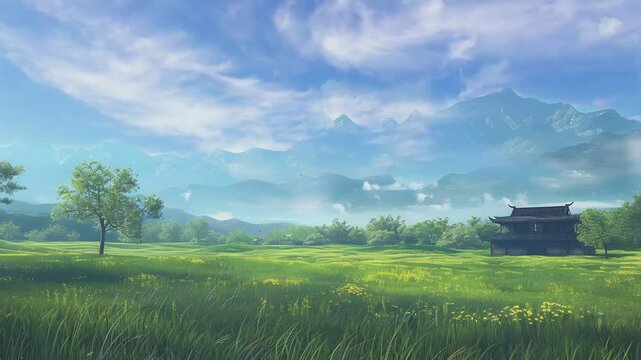 beautiful natural scenery to see, with green grass