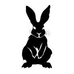 rabbit  Silhouette isolated on white background. Vector illustration
