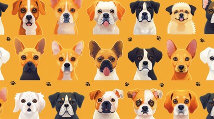 Obraz premium Adorable Doggos in a Delightful Digital Menagerie