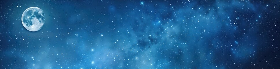 Obraz premium Night sky with moon and stars.