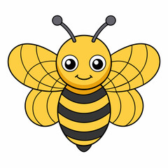 Honey Bee silhouettes and icons. Black flat color simple elegant white background Manatee animal vector and illustration.