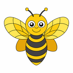 Honey Bee silhouettes and icons. Black flat color simple elegant white background Manatee animal vector and illustration.