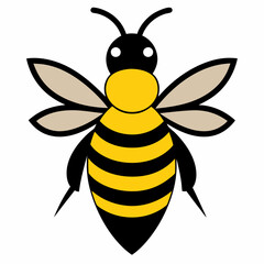 Honey Bee silhouettes and icons. Black flat color simple elegant white background Manatee animal vector and illustration.