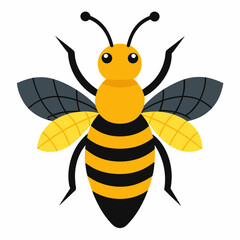 Honey Bee silhouettes and icons. Black flat color simple elegant white background Manatee animal vector and illustration.